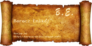 Berecz Enikő névjegykártya